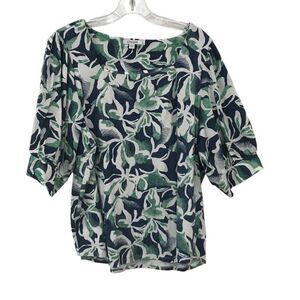 Chico's Floral Square Neck Puff Sleeve Top 4 or XXL